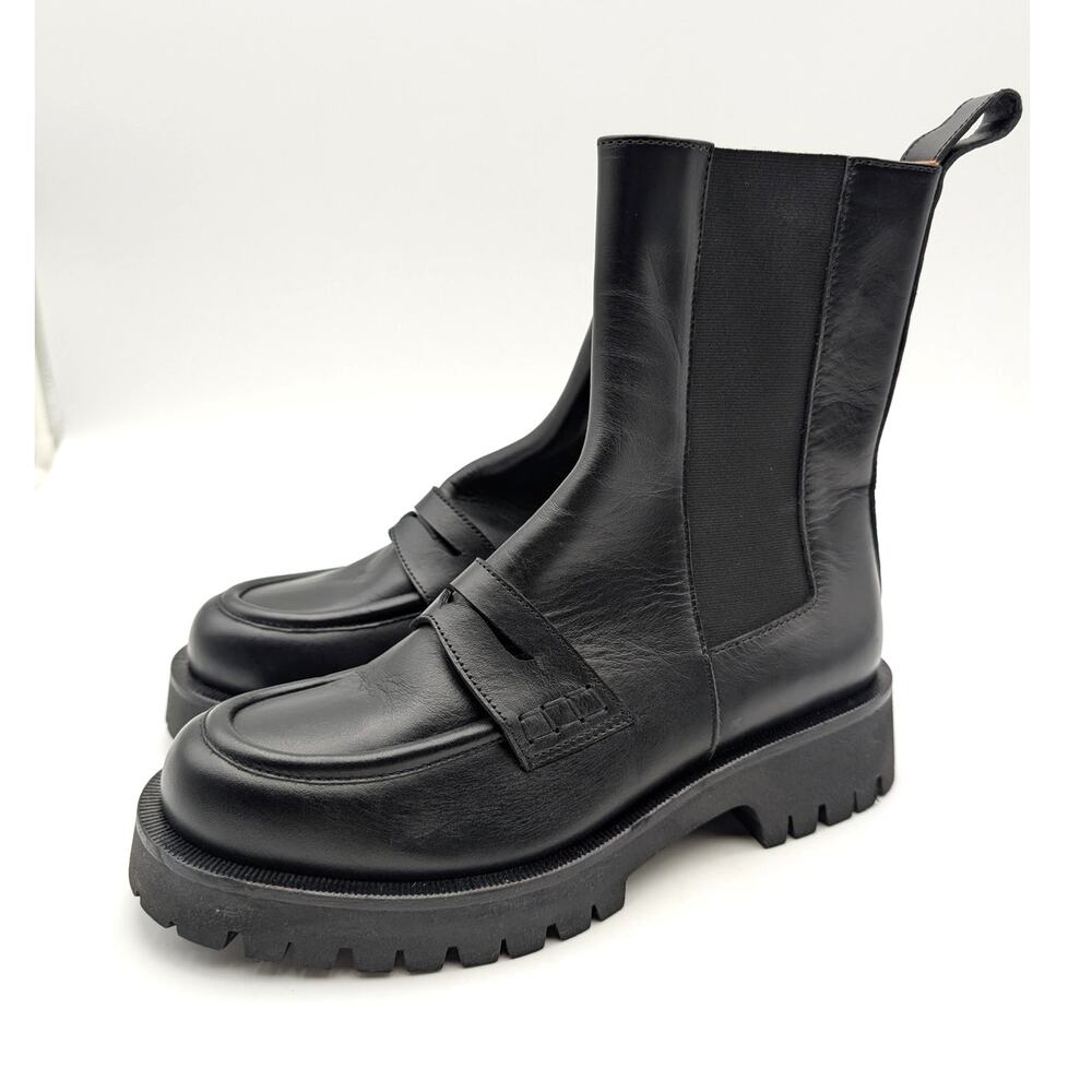 La Canadienne Beth Penny Chelsea Ankle Boots Women's Black Size US8 EU38